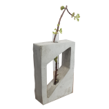گلدان تک شاخه مدل کاریر بلند بتنی بی رنگ